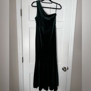 SHEIN Belle One Shoulder Mermaid Hem Velvet Dress